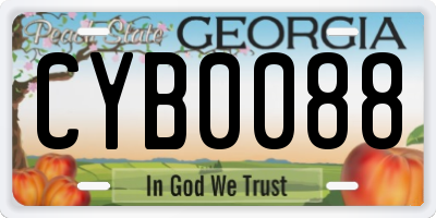 GA license plate CYB0088