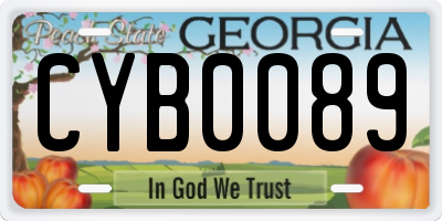 GA license plate CYB0089