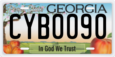 GA license plate CYB0090
