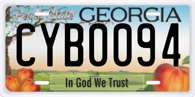 GA license plate CYB0094