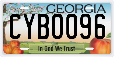 GA license plate CYB0096