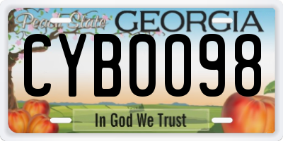 GA license plate CYB0098