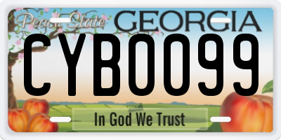 GA license plate CYB0099