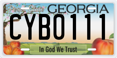 GA license plate CYB0111