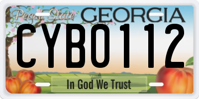 GA license plate CYB0112