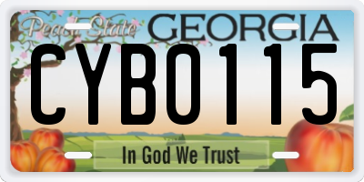 GA license plate CYB0115