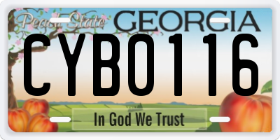 GA license plate CYB0116