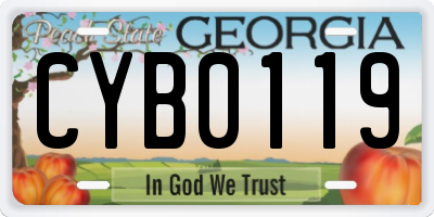 GA license plate CYB0119