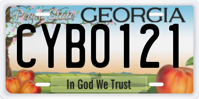GA license plate CYB0121