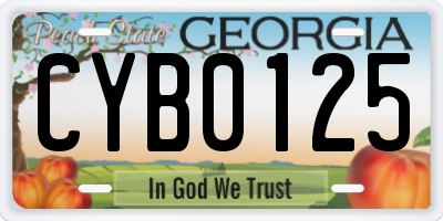 GA license plate CYB0125