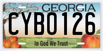 GA license plate CYB0126