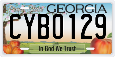 GA license plate CYB0129