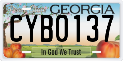 GA license plate CYB0137