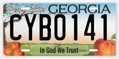 GA license plate CYB0141