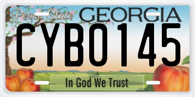 GA license plate CYB0145