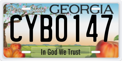 GA license plate CYB0147