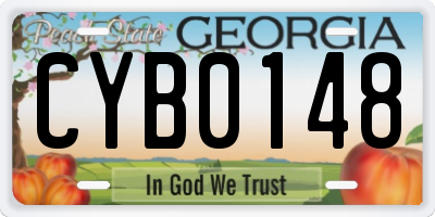 GA license plate CYB0148