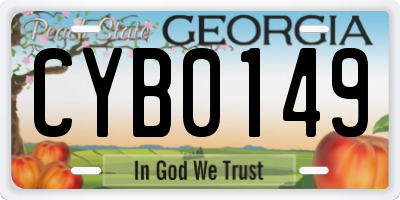 GA license plate CYB0149