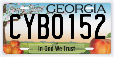 GA license plate CYB0152