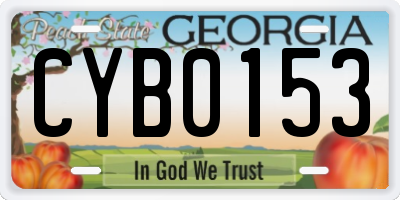 GA license plate CYB0153
