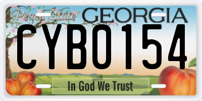 GA license plate CYB0154