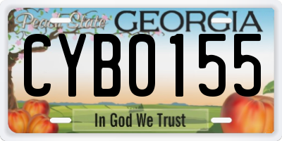 GA license plate CYB0155