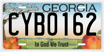 GA license plate CYB0162