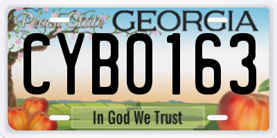GA license plate CYB0163