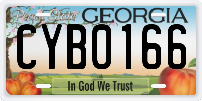 GA license plate CYB0166