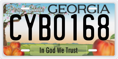GA license plate CYB0168