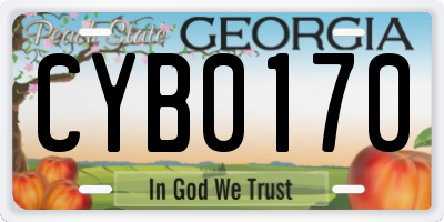 GA license plate CYB0170