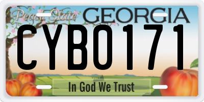 GA license plate CYB0171