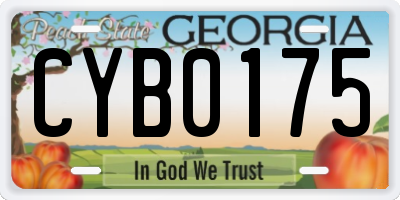 GA license plate CYB0175