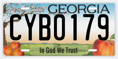 GA license plate CYB0179