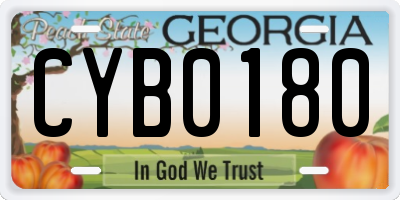 GA license plate CYB0180