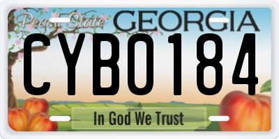 GA license plate CYB0184