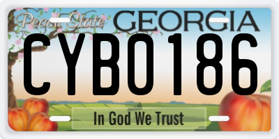 GA license plate CYB0186