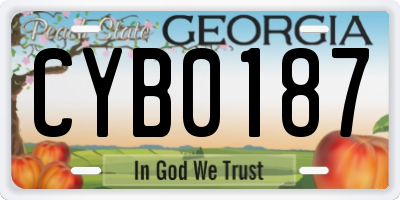 GA license plate CYB0187