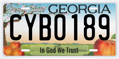 GA license plate CYB0189