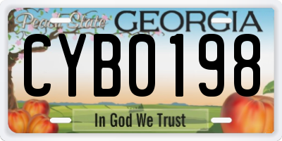 GA license plate CYB0198