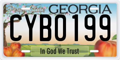 GA license plate CYB0199