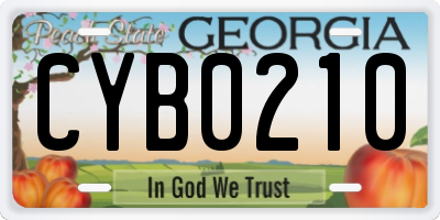 GA license plate CYB0210