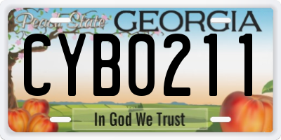 GA license plate CYB0211