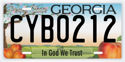 GA license plate CYB0212