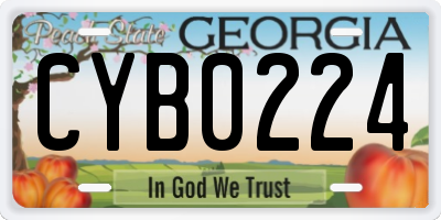 GA license plate CYB0224