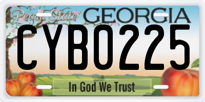 GA license plate CYB0225