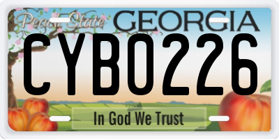 GA license plate CYB0226