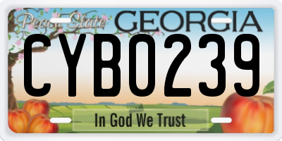 GA license plate CYB0239
