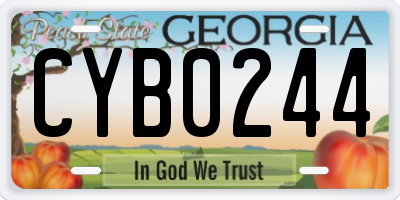 GA license plate CYB0244