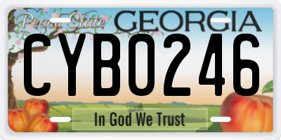 GA license plate CYB0246
